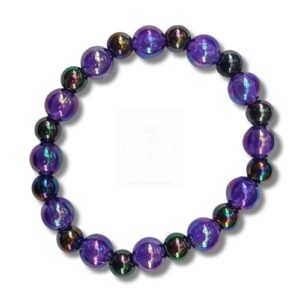 Elegantes Armband mit irisierenden Perlen in Violett