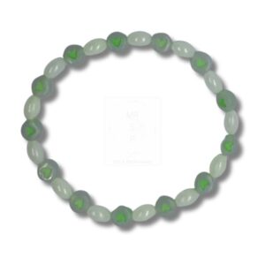Grünes Herz-Leuchtperlenarmband – Handgefertigt