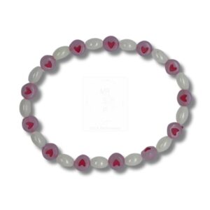 Rosa Herz-Leuchtperlenarmband – Romantische Handarbeit