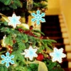 Winter-Hängeornamente, blaue Schneeflocken-Ornamente mit Seilen, weihnachtliche Silikon-Anhänger, Baumdekoration für Zuhause, Partyzubehör 2