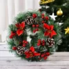 Weißer Weihnachts-Feiertags-Kunstkranz, dekorativer Simulations-Türkranz, Weihnachtsdekoration für Fenster, Weihnachtsanhänger 4