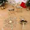 1-5 stücke Weihnachten Hängen Anhänger Gold Schneeflocke Weihnachten Hirsch Ballett Tänzerin Navidad Drop Ornamente Weihnachten Baum Hause Dekoration 5