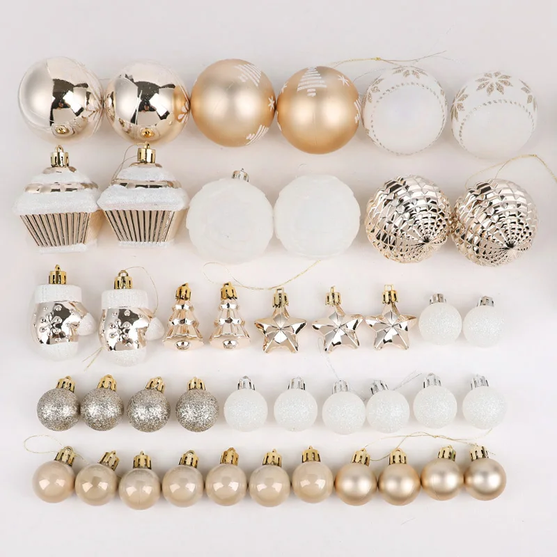 42PCS 6CM Weihnachten Ball Champagner Weihnachten Baum Hängen Anhänger Ornamente 2025 Weihnachten Home Dekoration 2026 Neue jahr Party Geschenke 4