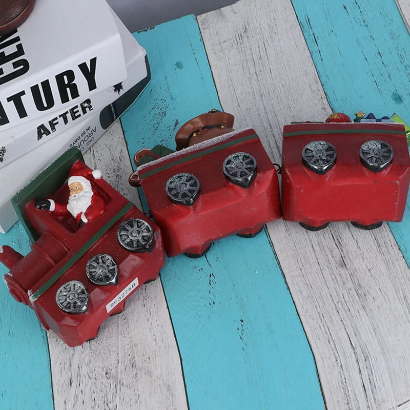 Zug Weihnachten Harz Statue Wohnkultur Skulptur Weihnachten Ornamente Wohnzimmer Dekoration Tisch Schreibtisch Santa Claus Dropshipping 5