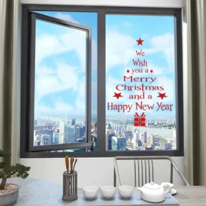 1pc Frohe Weihnachten Fenster Wanda uf kleber Neujahr kreative Abziehbilder wasserdicht Segen Weihnachts baum Haushalt Dekoration Aufkleber
