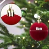 6 cm weinrote/weiße Samt-Weihnachtskugeln für den Weihnachtsbaum, beflockte Weihnachtskugel zum Aufhängen, Anhänger, Festival, Party, Heimdekoration 5