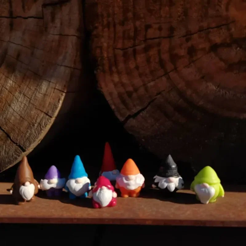 8 Stück Zwerg/Weihnachtsdekoration/Puppenhaus/Miniaturen/süßer/Fee-Gartenzwerg/Moos-Terrarium/Kunsthandwerk/Figur/DIY-Zubehör 6