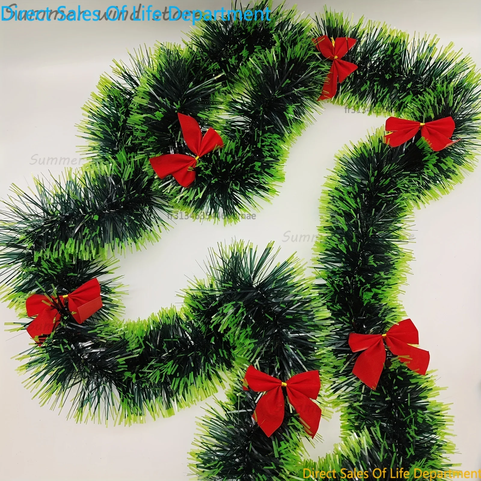 2M Weihnachtsdekoration Girlande Weihnachtsbaum Ornament Weiß Dunkelgrün Zuckerrohr Lametta Bar Tops Band Party Anhänger Hochzeit Wanddekoration 3