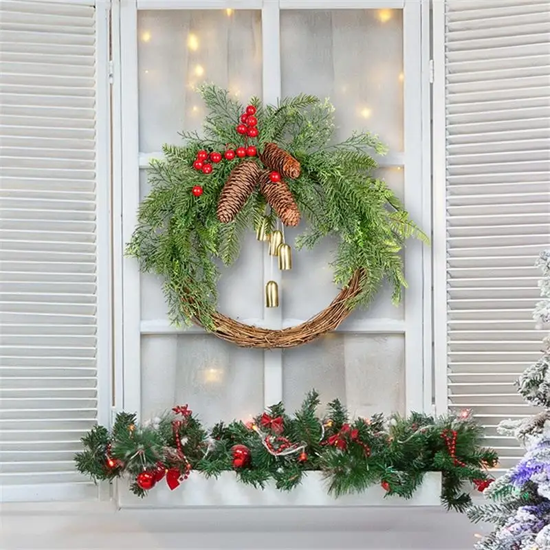 Weihnachts kranz Bauernhaus Boho Girlande Glocke Girlande Tür hängen Weihnachts baum Ornamente hängen Ornamente Weihnachten 2