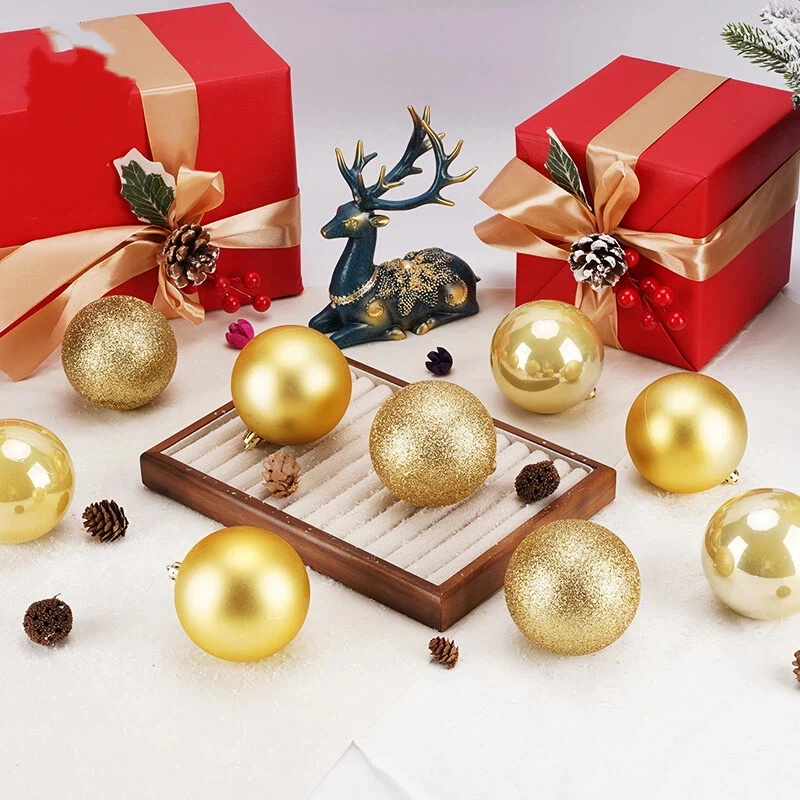 Goldene Weihnachtskugeln, Weihnachtsbaum-Dekoration, Anhänger für Ornamente, Kugel, Weihnachts-Hängebaum-Anhänger, Home-Party-Dekoration 2025,