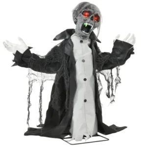 Halloween-Dekoration, Totenkopf/Zombie, beweglich, Bewegungssensor, LED und Ton, 75 cm