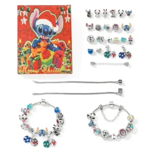 Weihnachtsgeschenk 24-Tage-Kalender Countdown Disney Stitch DIY Perlen Schmuckherstellung Blind Box Set Party Geschenk