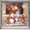 Fensteraufkleber für Neujahr, Cartoon-Schneemann, Schneeflocken, Weihnachts-Fenster-Wandaufkleber, 2025, Dekoration, selbstklebender Aufkleber 2