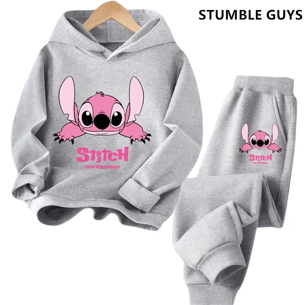 Kinder Hoodies Stich Kawaii Mode Pullover Sweatshirt Anime Trucksuit Manga Cartoons Mädchen Junge Kinder Herbst Casual Kleidung 3