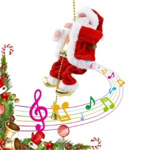 Klettern Santa mit Musik Weihnachtsbaum Anhänger Ornament Elektrische Santa Claus Klettern Seil Weihnachten Party Liefert Wohnkultur