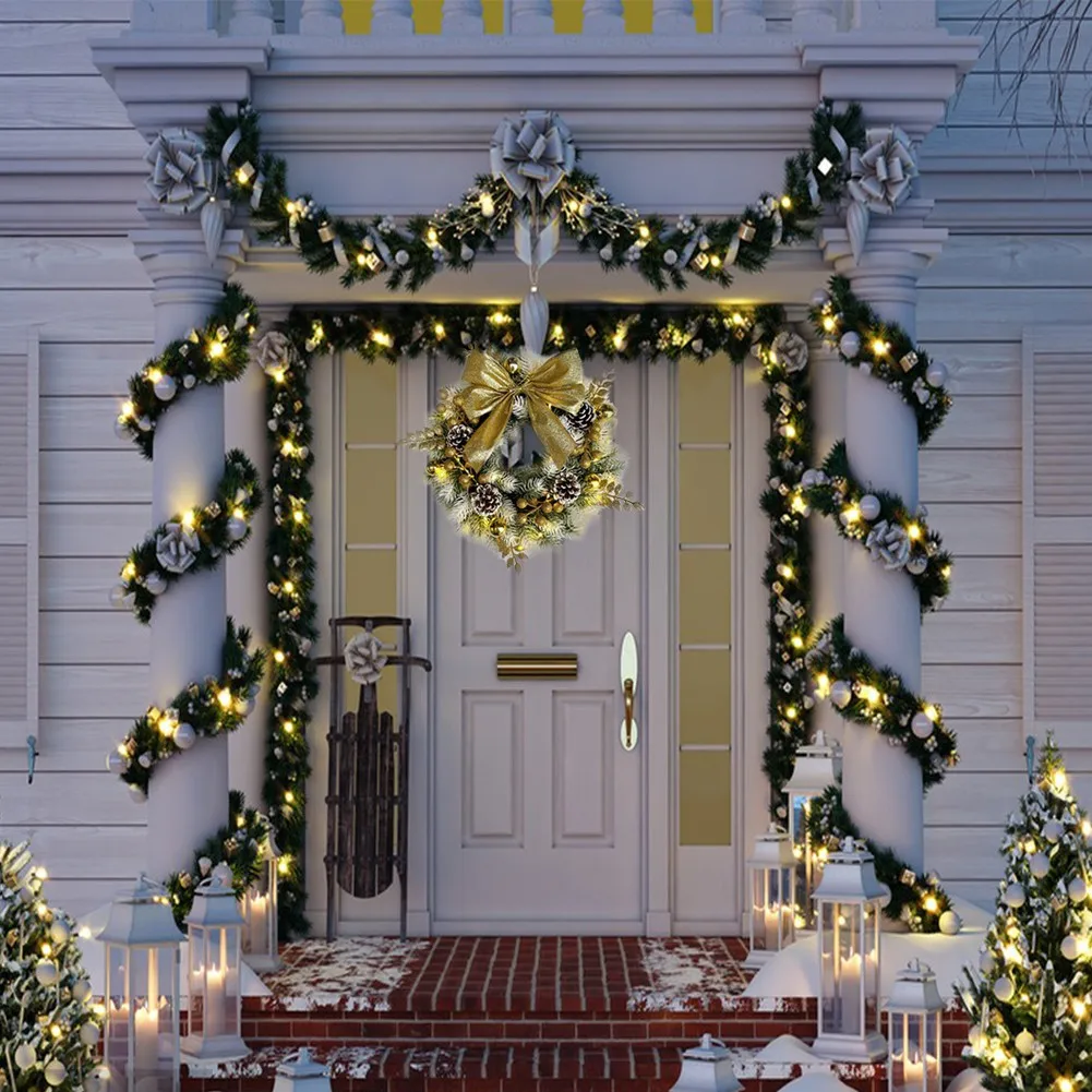 Weihnachts kranz für Haustür rot hängende Girlande Ornamente Weihnachts schmuck für Home Party Dekor 2024 Neujahr Navidad 5