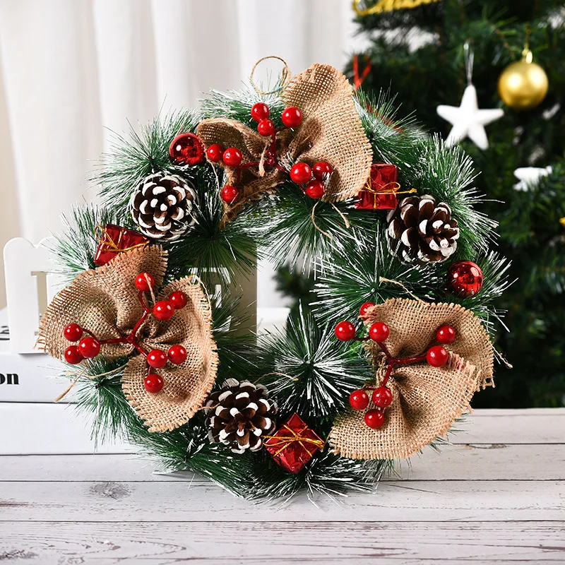 30CM Weihnachten Dekoration Girlande Haustür Fenster Dekoration Weihnachten Kranz Anhänger Ornament Navidad Neue Jahr Party Liefert 5