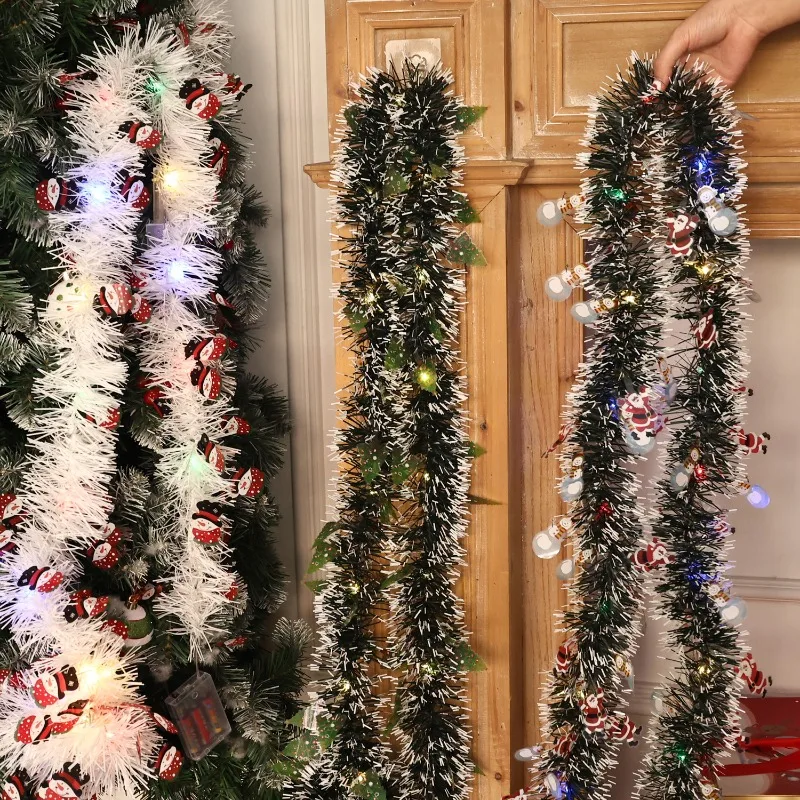 10/2 m Weihnachten Band Girlande Licht String Grün Weiß Cane Lametta Bänder Weihnachten Baum Hängen Pendent Kranz Dekor nachtlicht 2