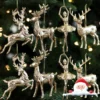 1-5 stücke Weihnachten Hängen Anhänger Gold Schneeflocke Weihnachten Hirsch Ballett Tänzerin Navidad Drop Ornamente Weihnachten Baum Hause Dekoration