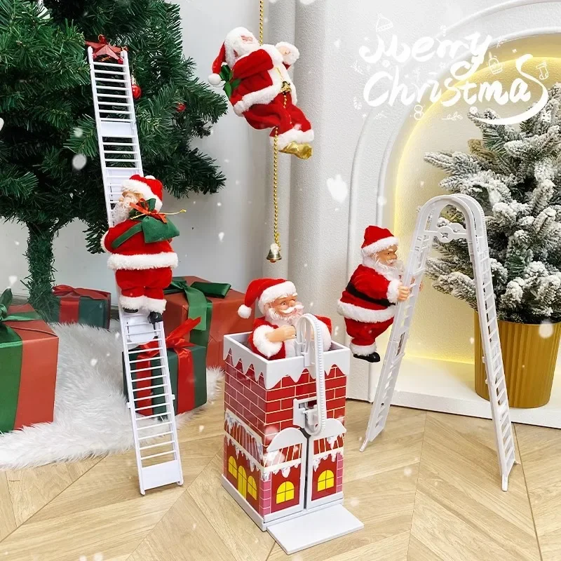 Elektrische Musik Weihnachtsmann Weihnachten Fallschirm Dekoration Hängende Ornamente Kunststoff Material Home Decor Mini Modell Geschenke 3