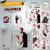 Halloween Blutige Hand Sticker, Window Sticker Horror, Halloween Zombie Poster, Scary Fensterbilder, 2
