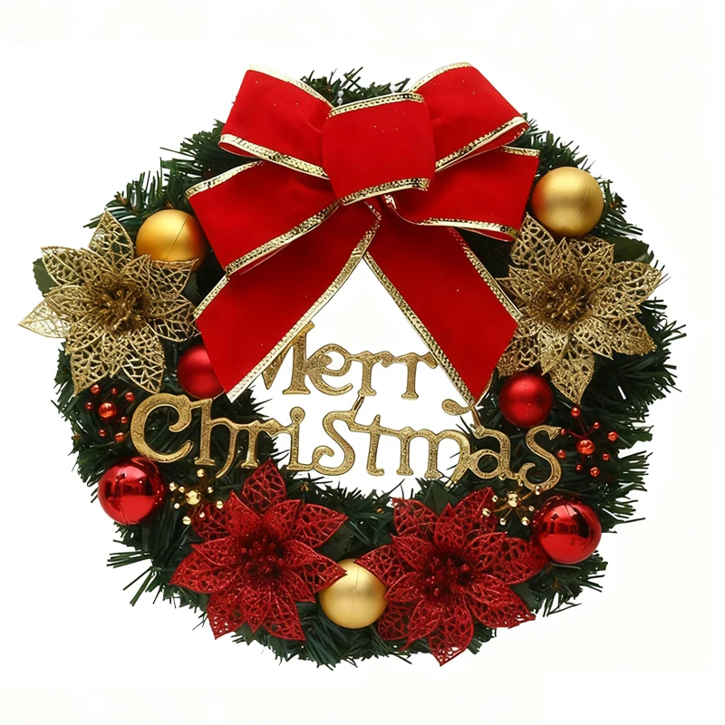 Weihnachtskranz für Haustür, 30 cm, Hotel, Einkaufszentrum, Weihnachtsanhänger, Weihnachtsgeschenk, Girlande, Ornament 6