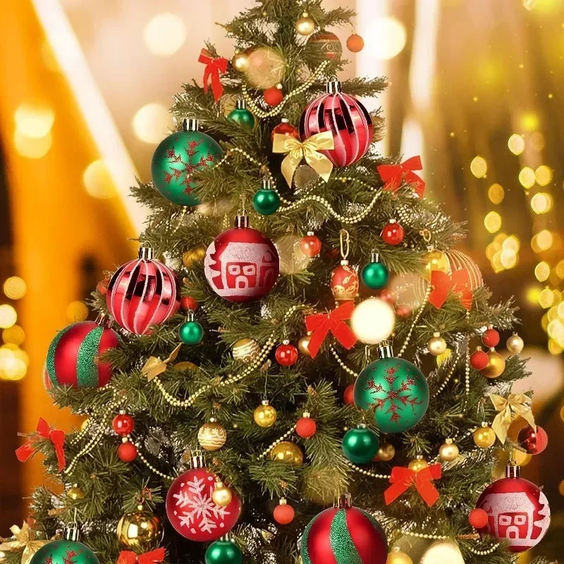 6 cm Weihnachtskugel Weihnachtsbaum Bunte bemalte Kugeln Hängende Anhänger Ornamente Weihnachten Neujahr Party Dekoration Lieferungen 6