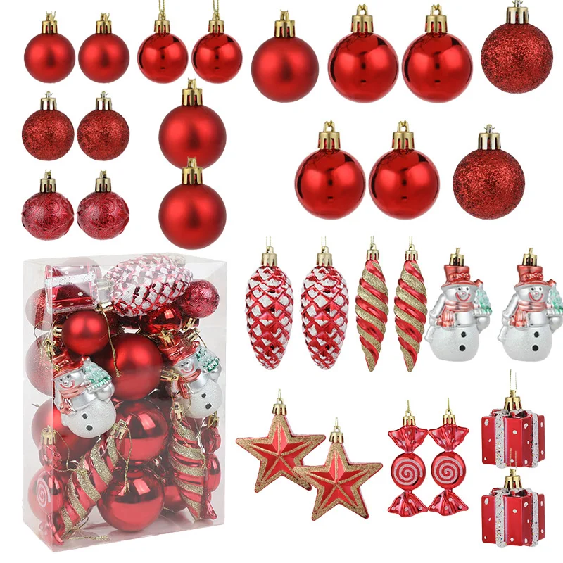 29/20 Stück Weihnachtsbaumkugeln, roter Zuckerstangen-Hängeornament, große Anhänger, Weihnachtsdekorationen für Zuhause, 2025, Navidad, Neujahr 4