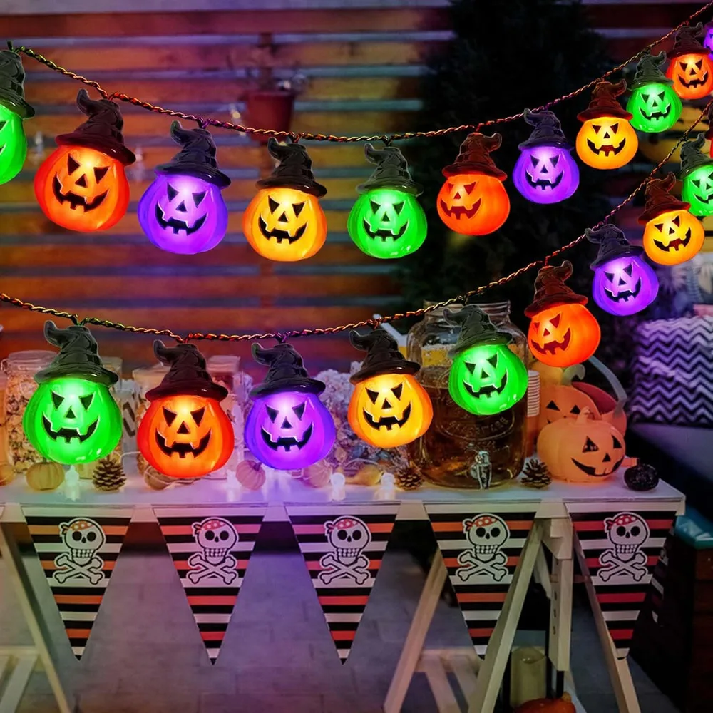 Kürbis-Lichterkette für Ostern, Halloween, Weihnachten, Raumdekoration, RGB-Lichterkette, Innenlampen, Außendekor-Lichter 2