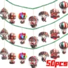 10/50 stücke Heißluft Ballon Santa Claus 2D Flache Holz Anhänger Weihnachten Baum Nette Hängen Festliche Holz Dekoration Zubehör 2
