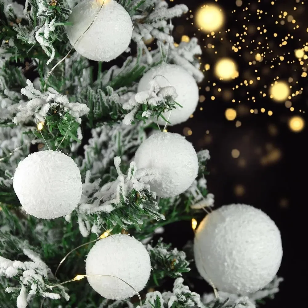 54/6PCS Schaum Weihnachten Bälle Weihnachten Baum Hängen Anhänger Weiß Schneeball Hochzeit Neue Jahr Party Hause Dekorationen ball Ornament 4