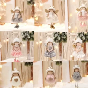 Weihnachtsdekorationen, handgefertigt, Puppenanhänger, Engel, Mädchen, Baum, hängende Ornamente, Weihnachtsanhänger, Geschenk, Spielzeug, Neujahrszubehör