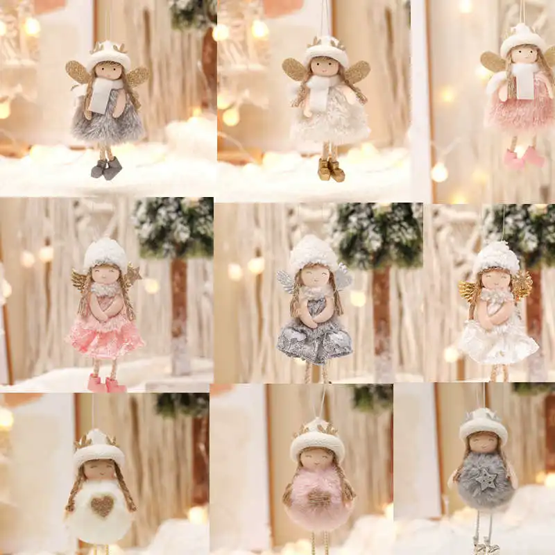 Weihnachtsdekorationen, handgefertigt, Puppenanhänger, Engel, Mädchen, Baum, hängende Ornamente, Weihnachtsanhänger, Geschenk, Spielzeug, Neujahrszubehör