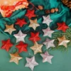 120/6pcs Glitzer Stern Ornamente Weihnachts baum hängen Pentagramm Anhänger für zu Hause Navidad Neujahrs party DIY fünfzackige Sterne 6