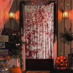 FePen 2pcs Halloween Türvorhang, Halloween Türvorhang, Halloween Blutiger Türvorhang,