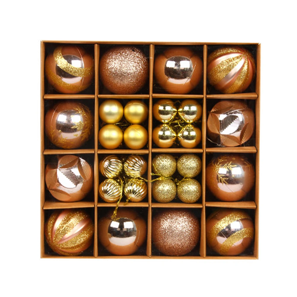 44 Stück farbige Kugeln, festliches Partyzubehör, hängende Anhängerkugel, kreative Farbe, bemalte Atmosphäre, Dekor für den Innenbereich, Neujahr, Weihnachtsbaum 2