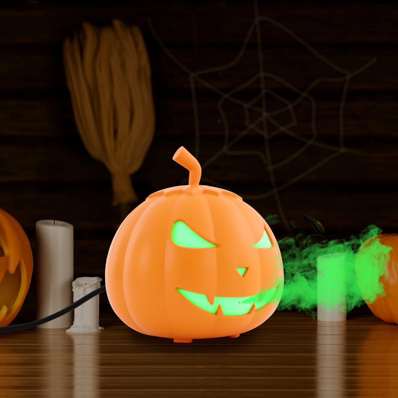 Halloween-LED-Nebelmaschine – Mini-Kürbis-Design für Außen- und Innendekorationen 3