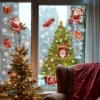 Weihnachts-Fensteraufkleber, 2 Blatt, doppelseitig, mit Weihnachtsmann-Schneeflocken, Schneemänner für saisonale Fensterdekoration 3
