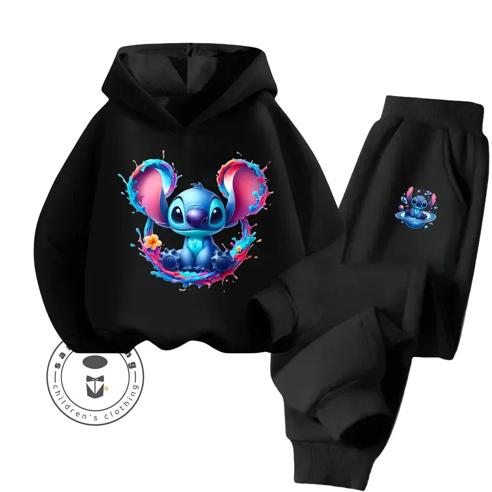 Stich Cartoon erschwing lichen Langarm Hoodie für Kinder Party tragen Spaß Stil fröhliche Atmosphäre lebhaften Frühling Herbst Sport Hoodie Set