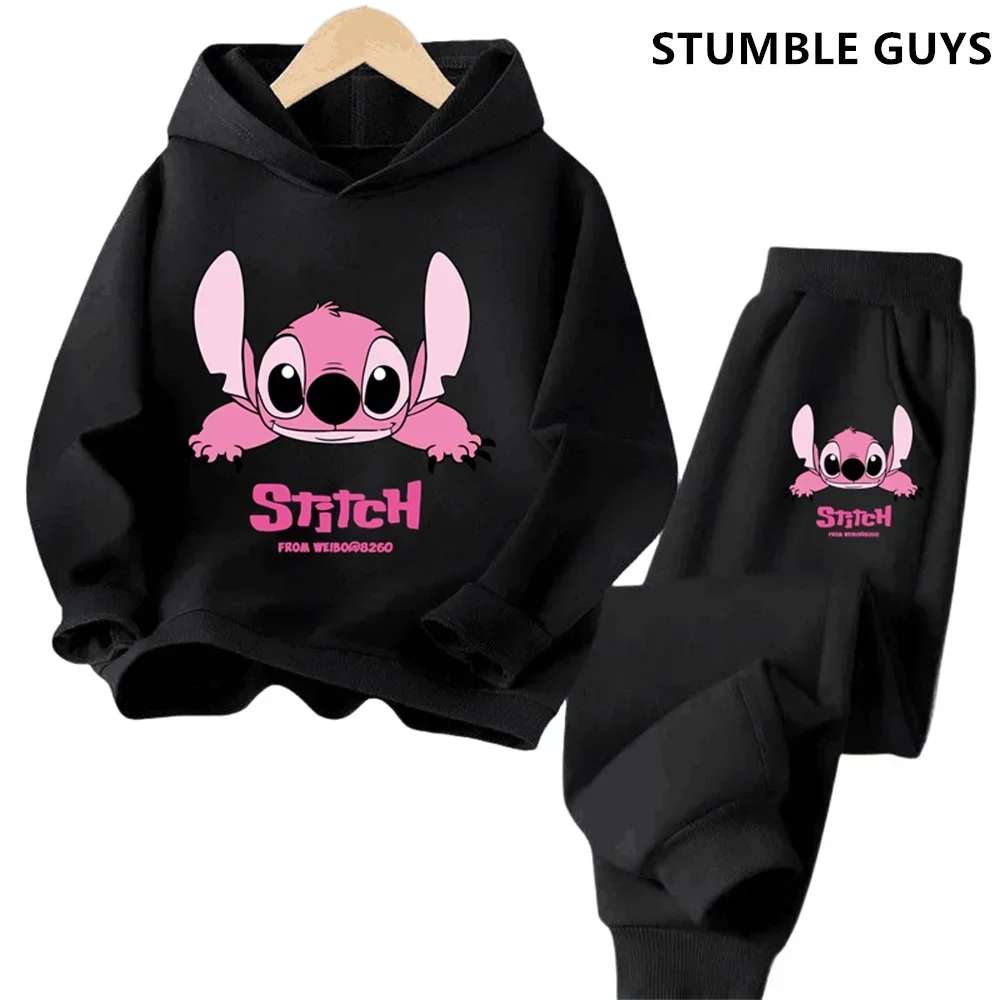 Kinder Hoodies Stich Kawaii Mode Pullover Sweatshirt Anime Trucksuit Manga Cartoons Mädchen Junge Kinder Herbst Casual Kleidung 4