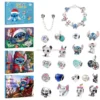 Disney Stitch Weihnachts-Adventskalender, Blindbox-Armbänder, 24-Tage-Weihnachts-Countdown-Kalender, Halskette, DIY-Schmuckset, Geschenk für Mädchen 5
