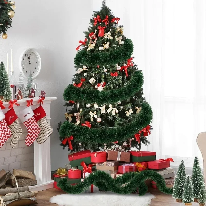 Weihnachten Lametta Bänder Girlande grünen Rohr Kranz Weihnachts baum hängen Anhänger Ornamente Hochzeits feier Wohnkultur Krapp Großhandel 4