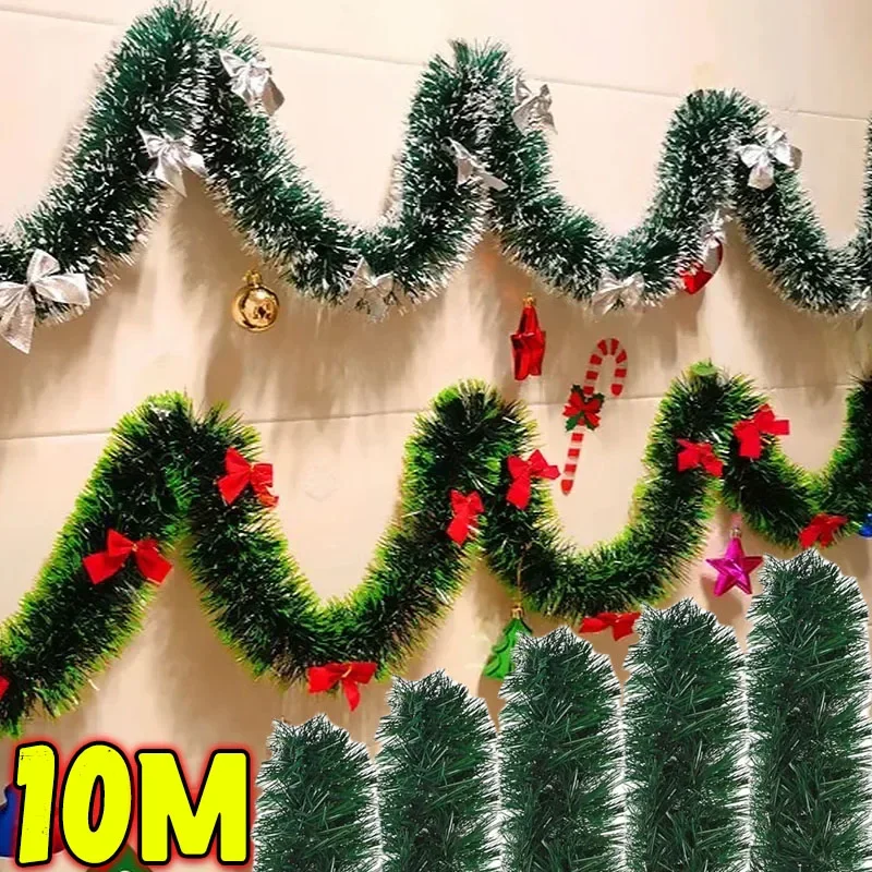 Weihnachten Lametta Girlanden Dekoration Bar Tops Band Girlande mit Schleife Weihnachtsbaum Ornamente Party Home Decor Anhänger Prop