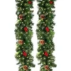 Weihnachts-Rattan-Glühkränze mit Tannenzapfen, rote Beeren, künstliche Weihnachtsgirlande, Weihnachtsbaum, Rattan-Banner, Dekorationskranz 2
