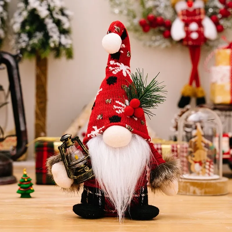 2Pcs Santa Claus Ornament Dekoration Weihnachten Gnome Puppe Neue Jahr Weihnachten Geschenk Paar Ornament Spazierstock Weihnachten Puppen 3