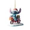 8 cm Kawaii Anime Lilo & Stitch Acryl Weihnachtsdekoration Stich Weihnachtsbaum Hause Hängende Autotasche Zubehör 2D planarer Druck