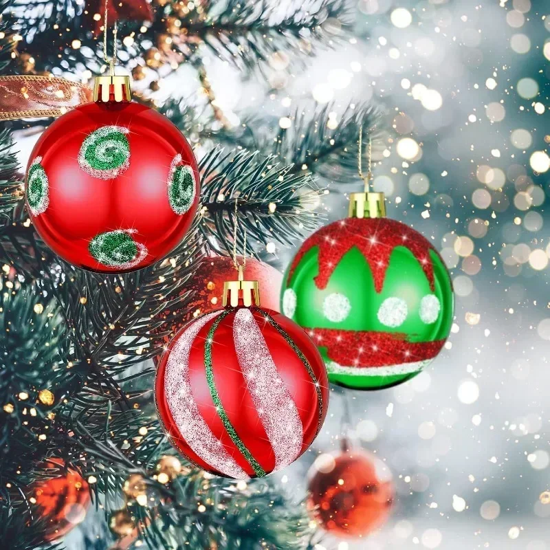 6 cm Weihnachtskugel Weihnachtsbaum Bunte bemalte Kugeln Hängende Anhänger Ornamente Weihnachten Neujahr Party Dekoration Lieferungen 3