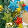 120/6pcs Glitzer Stern Ornamente Weihnachts baum hängen Pentagramm Anhänger für zu Hause Navidad Neujahrs party DIY fünfzackige Sterne 3