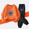 2025 herbst Neue Stil kinder Casual Sweatshirt Sets Kinder Sweatpant Set Stich Gedruckt Jungen Pullover und Hosen 2 stücke anzug