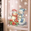 Fensteraufkleber für Neujahr, Cartoon-Schneemann, Weihnachten, Schneeflocke, Fenster-Wandaufkleber, Weihnachten 2024, dekorativer selbstklebender Aufkleber 6